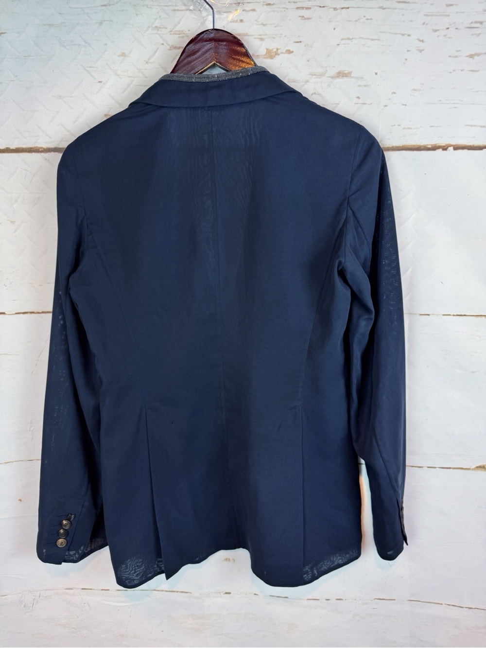 Brunello Cucinelli | Navy Single-Button Blazer, S - Picture 8 of 11